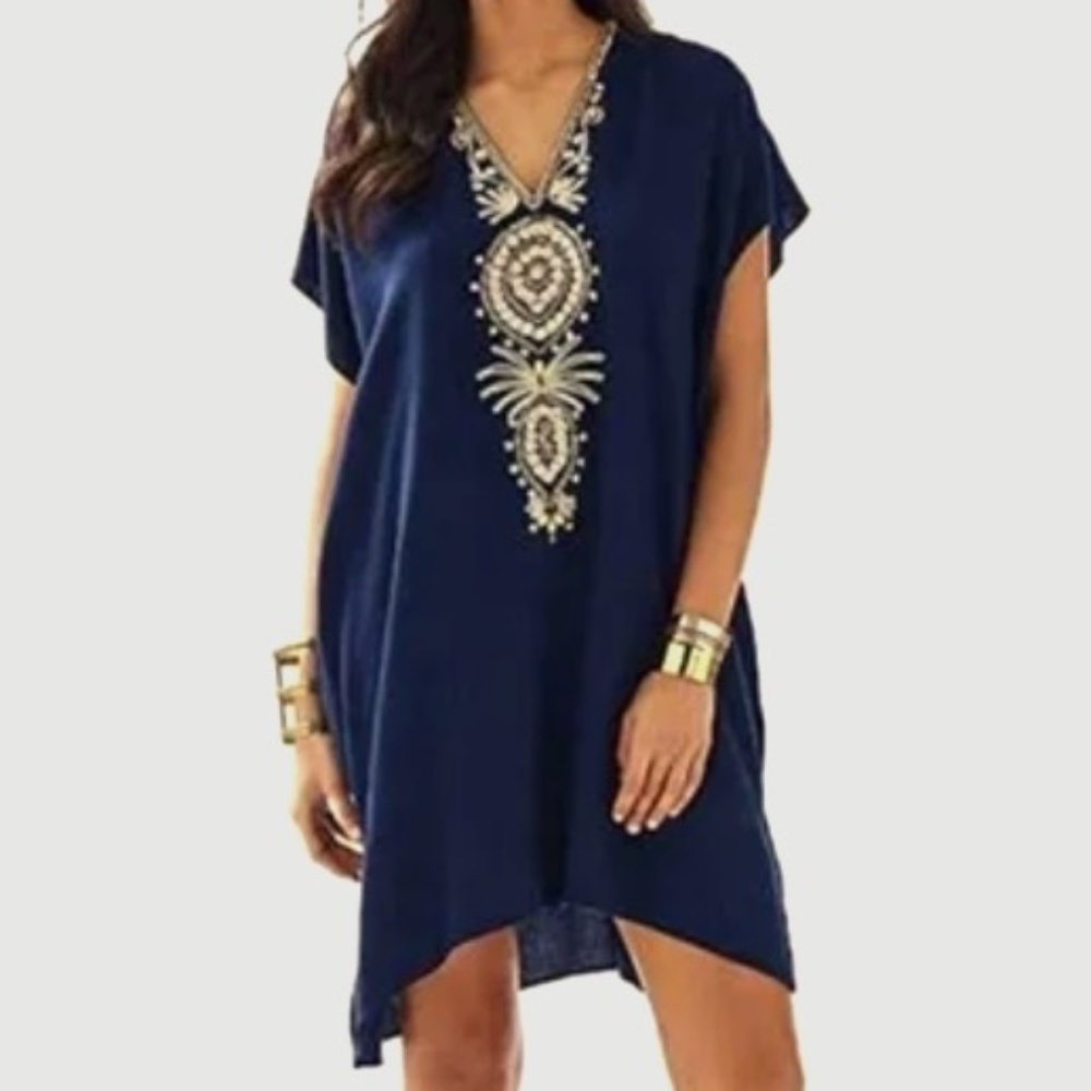 Lilly Pulitzer Chai Caftan - Navy